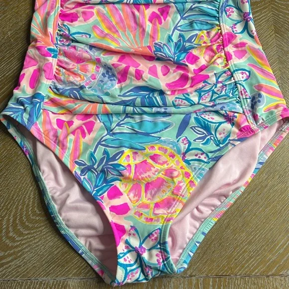 LILLY PULITZER Kolka One Piece Sea Glass Aqua L76056 Women's Swimsuit 2 - Picture 10 of 14